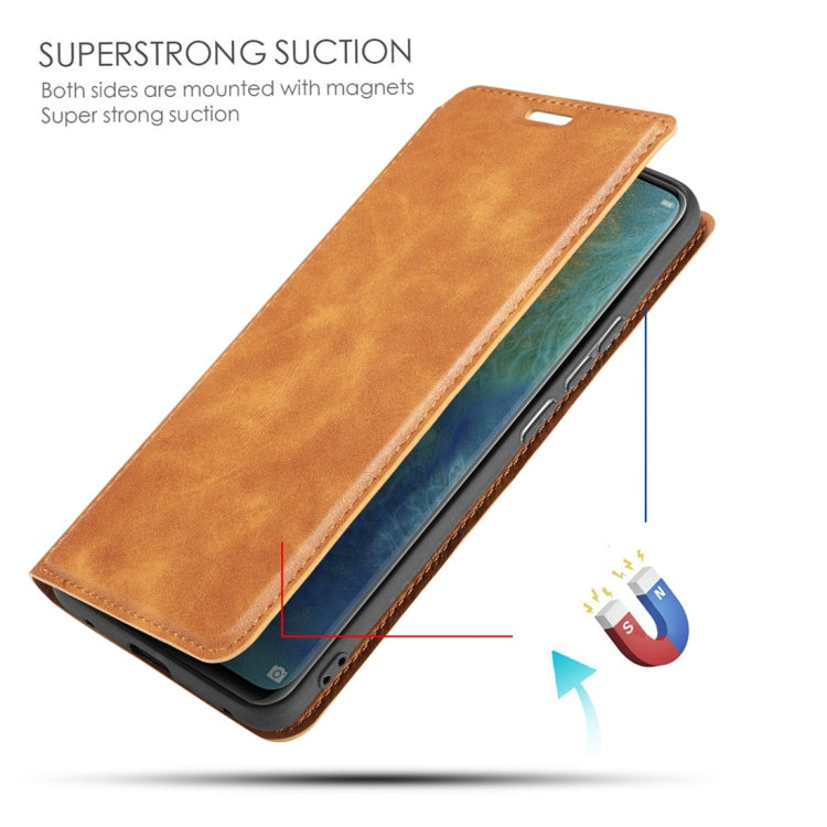 Retro Simple Ultra-thin Magnetic Horizontal Flip Leather Case for Huawei Mate 20 Pro, with Holder & Card Slots & Lanyard