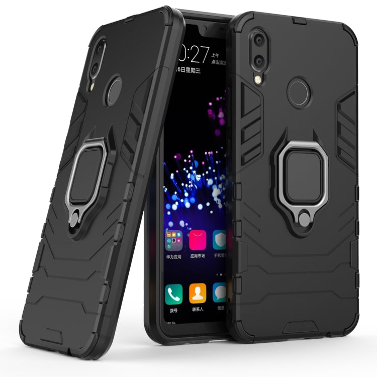 PC + TPU Shockproof Protective Case for Huawei Nova 3i, with Magnetic Ring Holder (Black)
