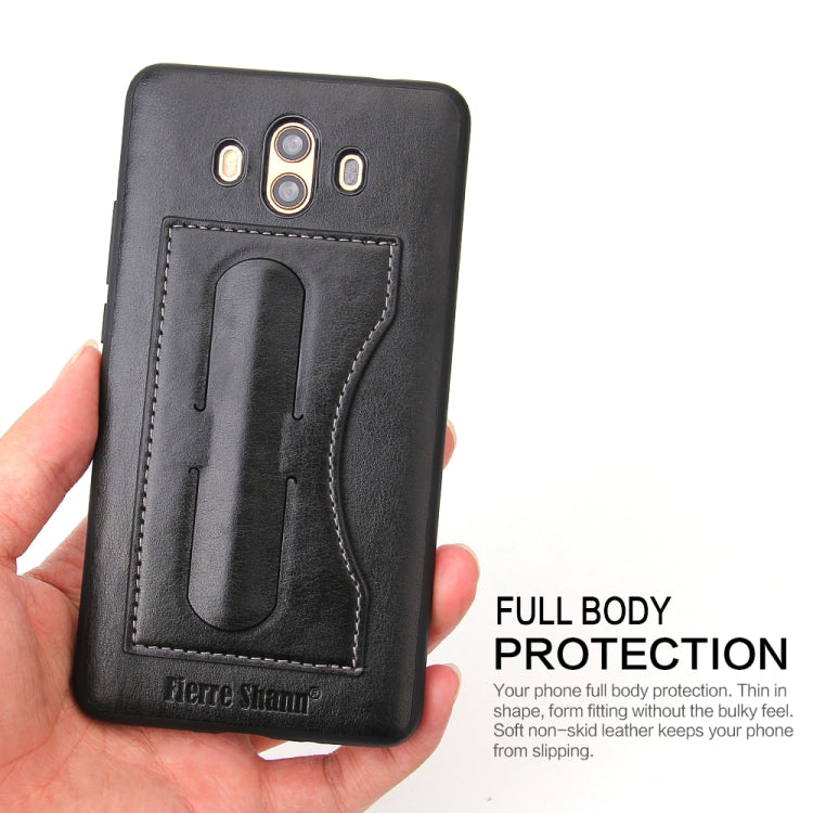 Fierre Shann Full Coverage Protective Leather Case for Huawei Mate 10,  with Holder & Card Slot