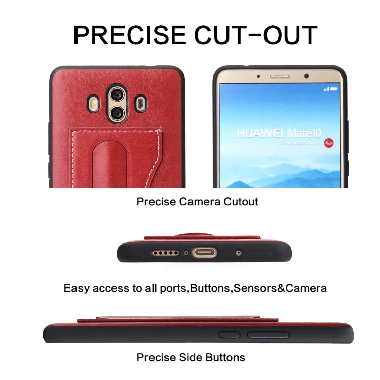 Fierre Shann Full Coverage Protective Leather Case for Huawei Mate 10,  with Holder & Card Slot