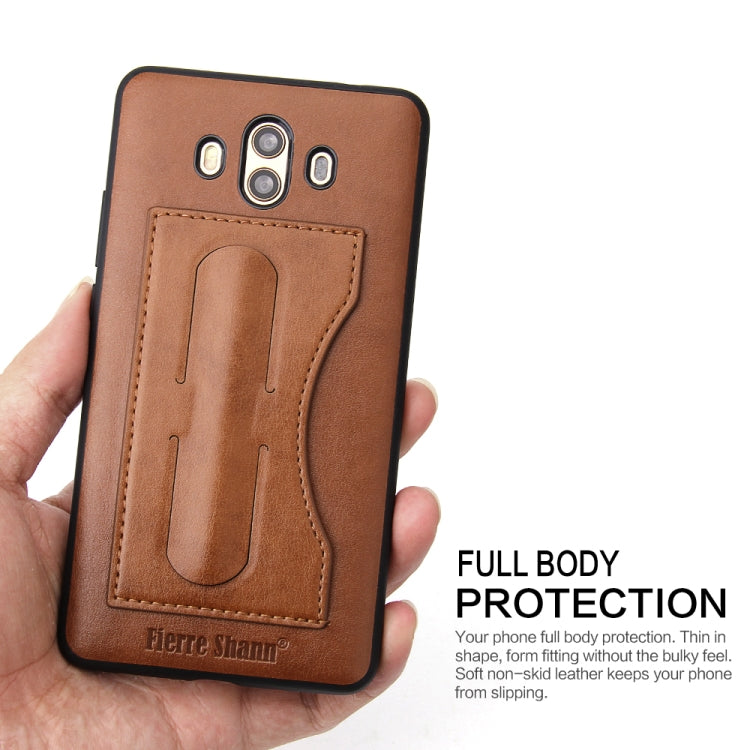 Fierre Shann Full Coverage Protective Leather Case for Huawei Mate 10,  with Holder & Card Slot