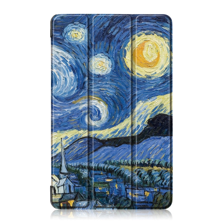 Starry Sky Pattern Colored Drawing Horizontal Flip Leather Case for Huawei MediaPad M5 Lite 8.0 inch, with Three-folding Holder