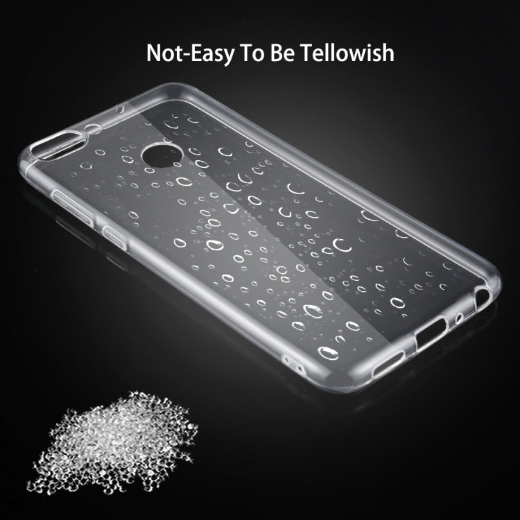 50 PCS for Huawei Enjoy 7S / P Smart 0.75mm Ultra-thin Transparent TPU Protective Case