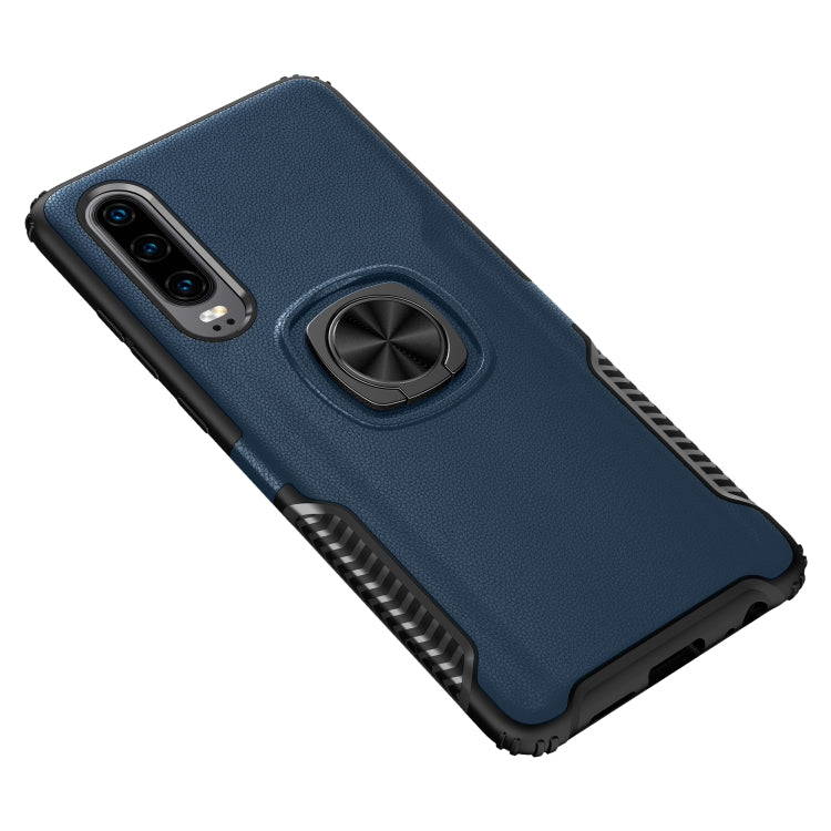 Shockproof Car Magnetic Case with 360 Degree Gold Armor Ring for Huawei P30