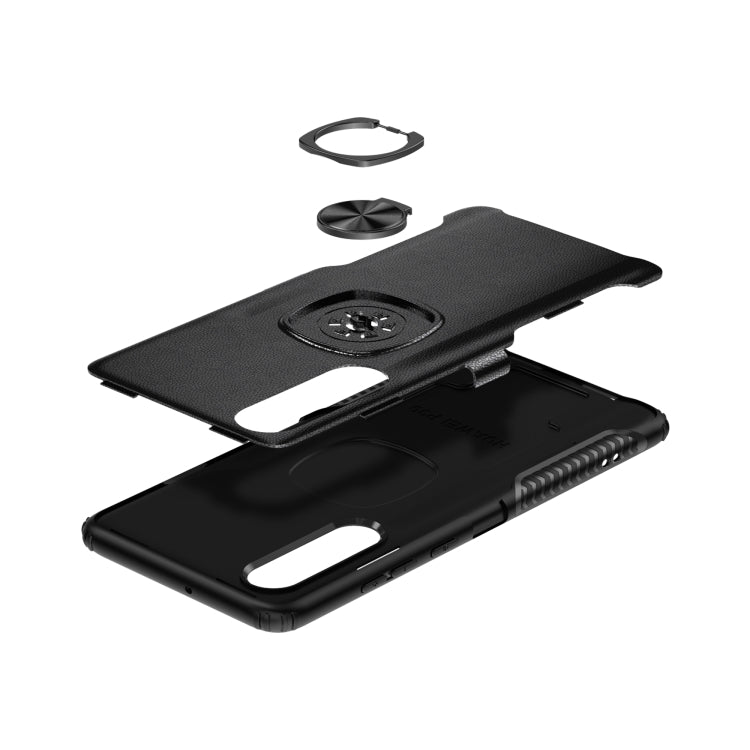 Shockproof Car Magnetic Case with 360 Degree Gold Armor Ring for Huawei P30