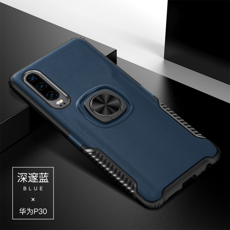 Shockproof Car Magnetic Case with 360 Degree Gold Armor Ring for Huawei P30