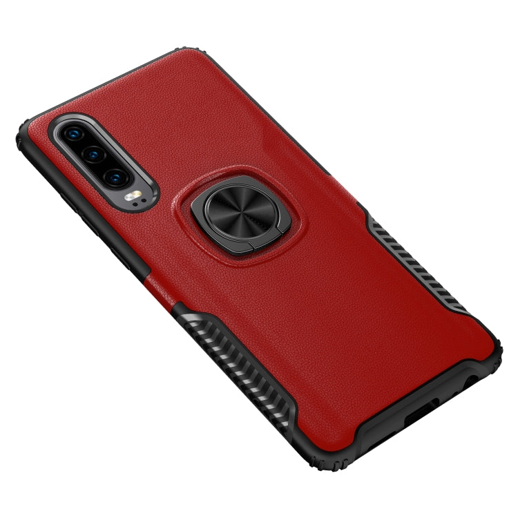 Shockproof Car Magnetic Case with 360 Degree Gold Armor Ring for Huawei P30