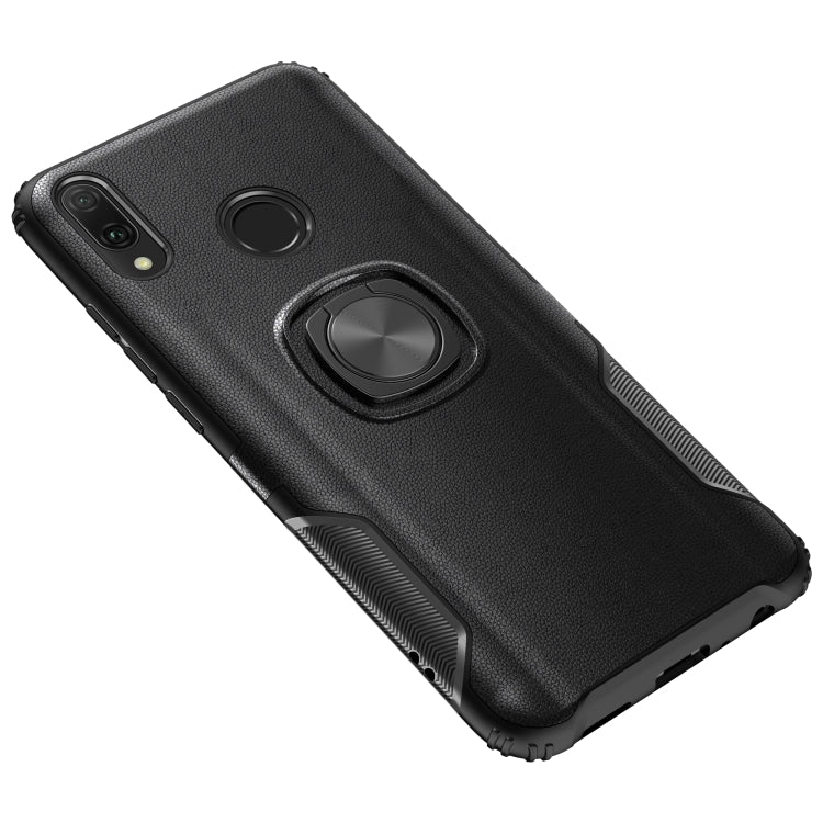 Shockproof Car Magnetic Case with 360 Degree Gold Armor Ring for Huawei Y9 (2019)