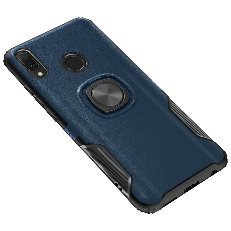 Shockproof Car Magnetic Case with 360 Degree Gold Armor Ring for Huawei Y9 (2019)