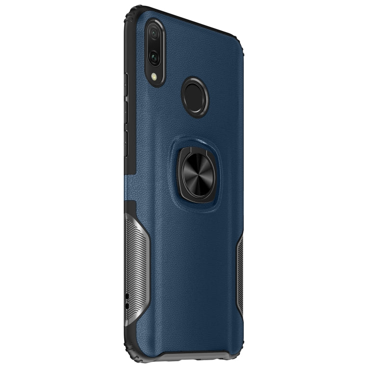 Shockproof Car Magnetic Case with 360 Degree Gold Armor Ring for Huawei Y9 (2019)