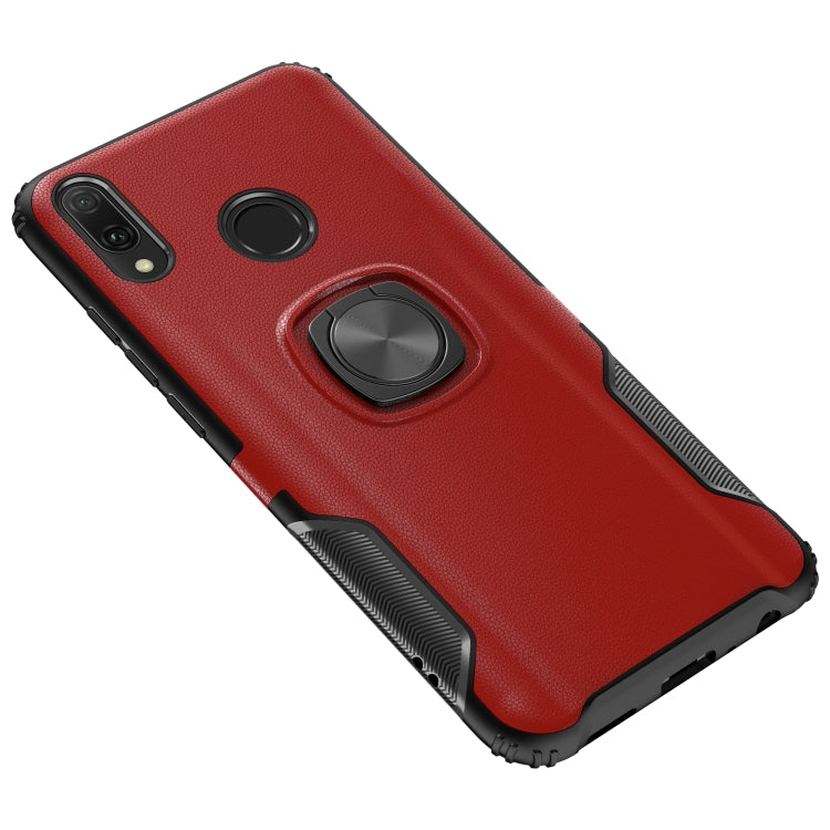 Shockproof Car Magnetic Case with 360 Degree Gold Armor Ring for Huawei Y9 (2019)