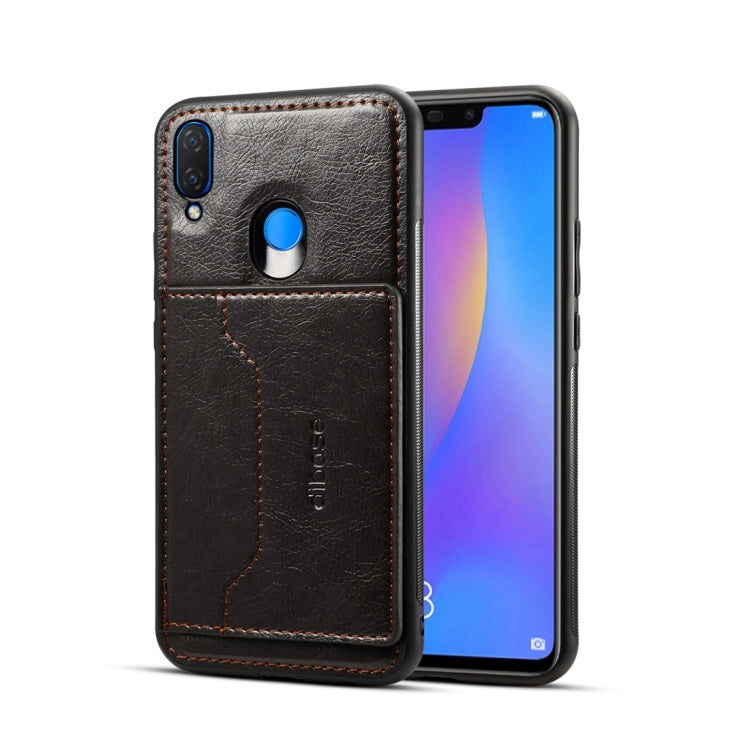 Dibase TPU + PC + PU Crazy Horse Texture Protective Case for Huawei Nova 3, with Holder & Card Slots