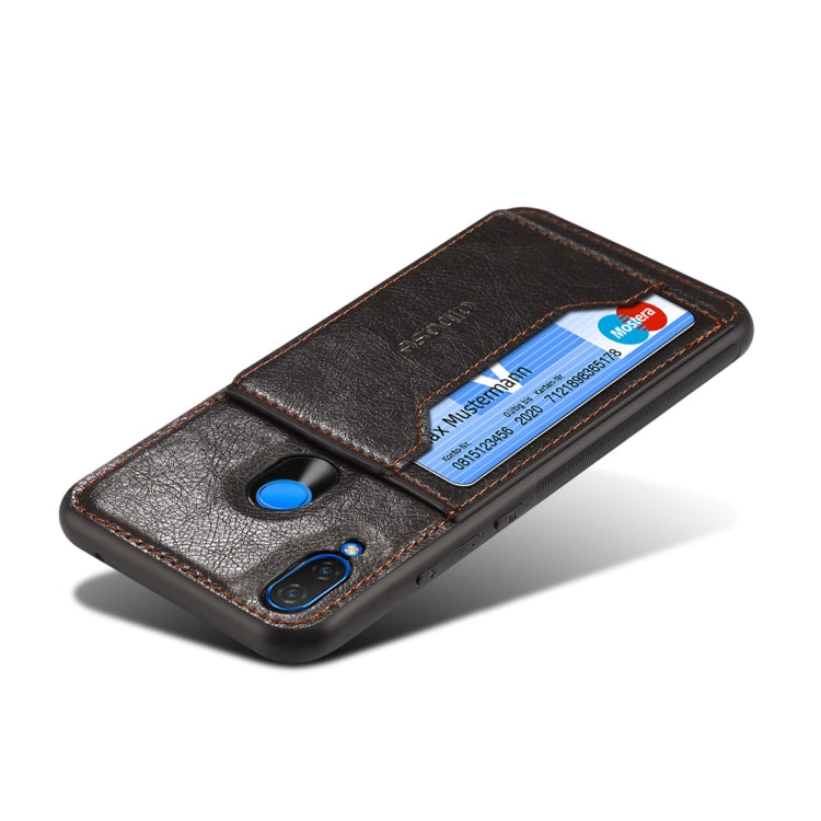 Dibase TPU + PC + PU Crazy Horse Texture Protective Case for Huawei Nova 3, with Holder & Card Slots