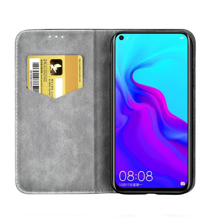 Business Solid Color Stitching Horizontal Flip Leather Case for Huawei Nova 4, with Holder & Card Slots & Wallet & Lanyard