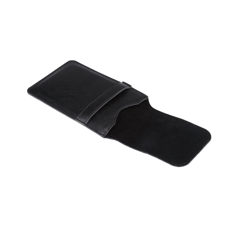 Men Lambskin Texture Multi-functional Universal Mobile Phone Waist Pack Leather Case for 7.2 Inch or Below Smartphones