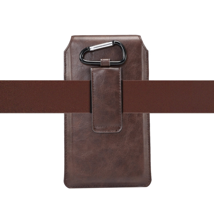 Men Lambskin Texture Multi-functional Universal Mobile Phone Waist Pack Leather Case for 7.2 Inch or Below Smartphones