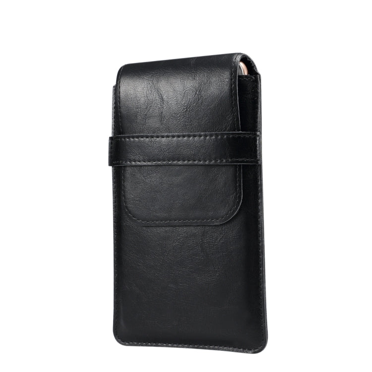 Men Lambskin Texture Multi-functional Universal Mobile Phone Waist Pack Leather Case for 6.3 Inch or Below Smartphones