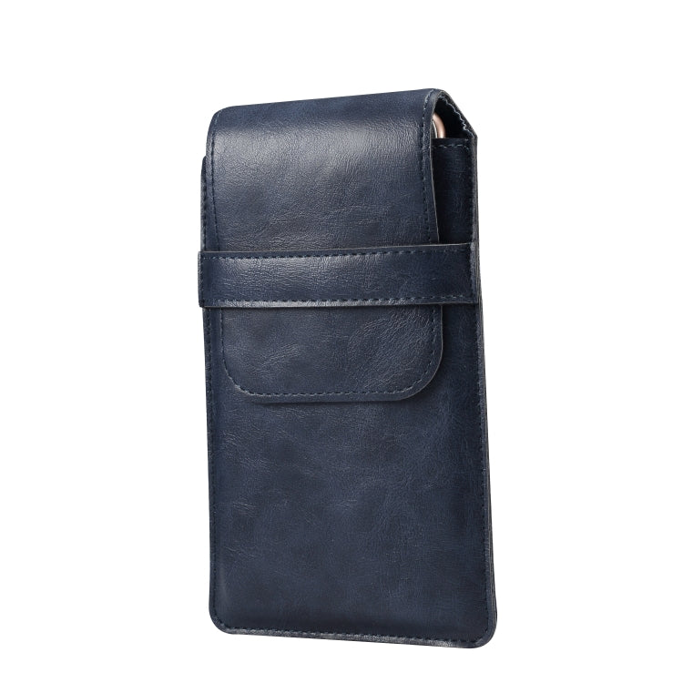 Men Lambskin Texture Multi-functional Universal Mobile Phone Waist Pack Leather Case for 6.3 Inch or Below Smartphones