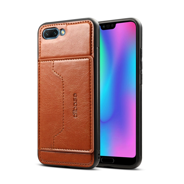 Dibase TPU + PC + PU Crazy Horse Texture Leather Case for Huawei Honor 10, with Holder & Card Slots