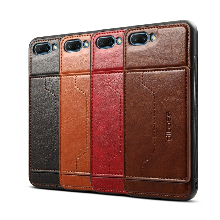Dibase TPU + PC + PU Crazy Horse Texture Leather Case for Huawei Honor 10, with Holder & Card Slots