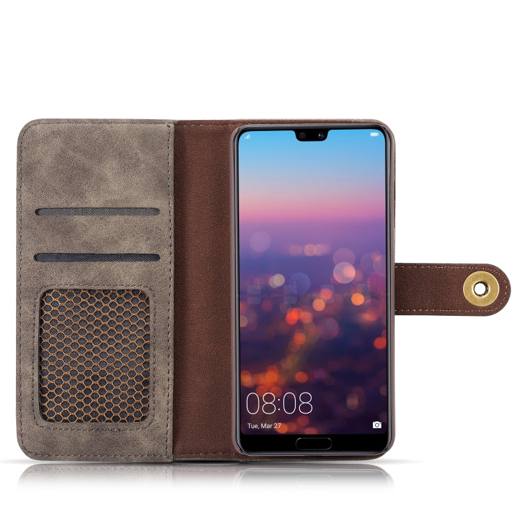 Magnetic Absorption Detachable Retro Style Horizontal Flip Leather Case for Huawei P20, with Card Slots & Wallet