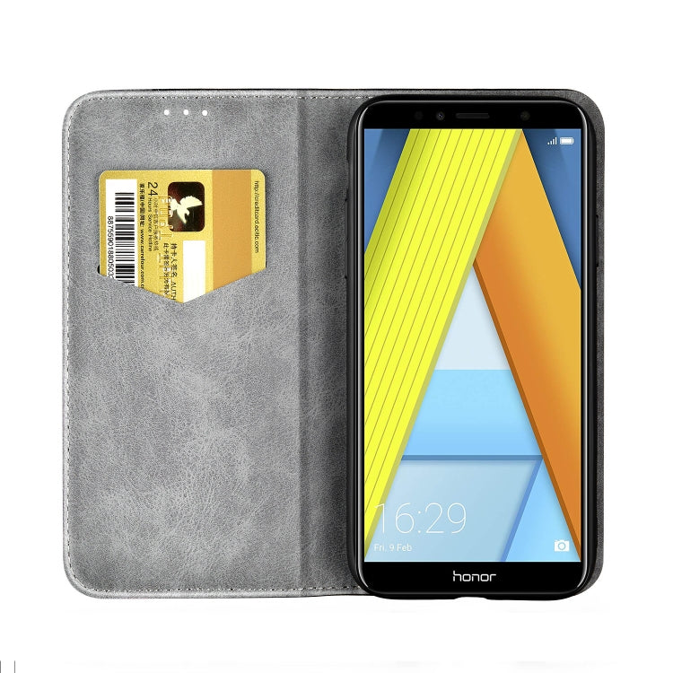 Business Solid Color Stitching Horizontal Flip Leather Case for Huawei Honor 7A, with Holder & Card Slots & Wallet & Lanyard