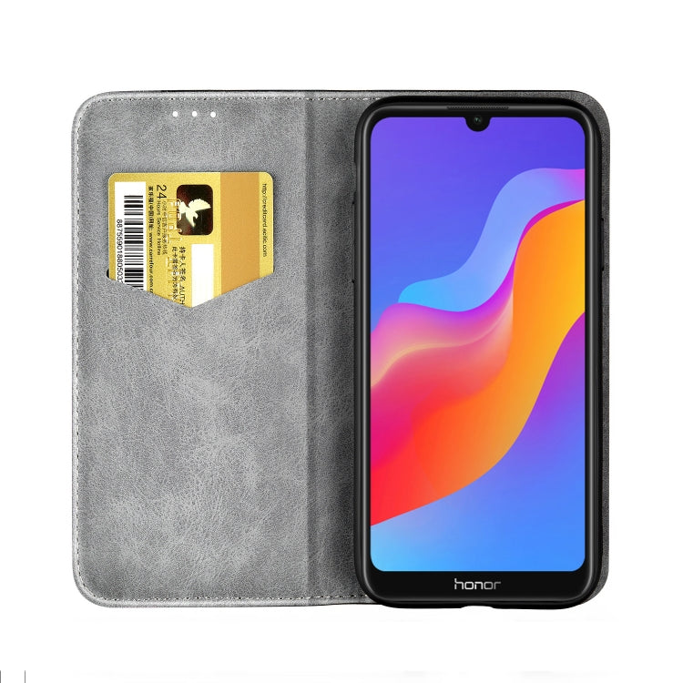 Business Solid Color Stitching Horizontal Flip Leather Case for Huawei Honor Play 8A, with Holder & Card Slots & Wallet & Lanyard