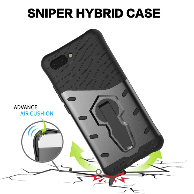 PC + TPU Dropproof Sniper Hybrid Case for Huawei Honor 10, with 360 Degree Rotation Holder
