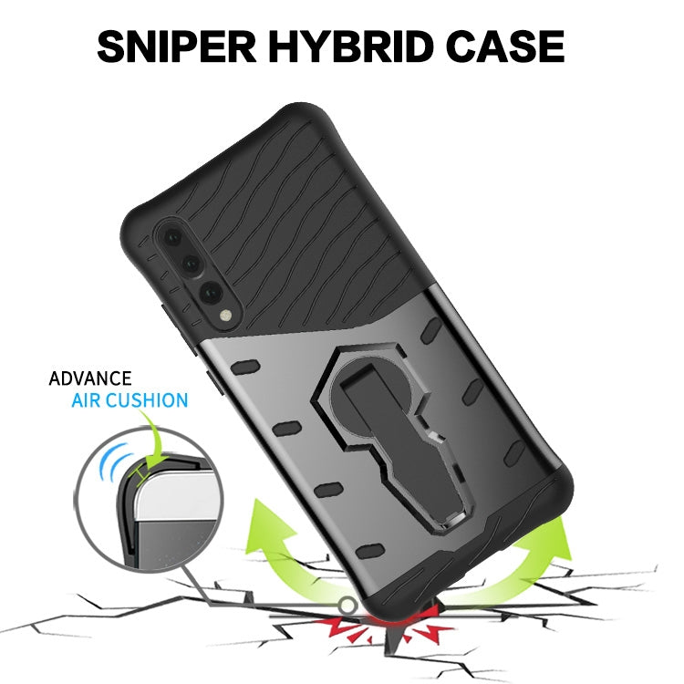 PC + TPU Dropproof Sniper Hybrid Case for Huawei P20 Pro, with 360 Degree Rotation Holder