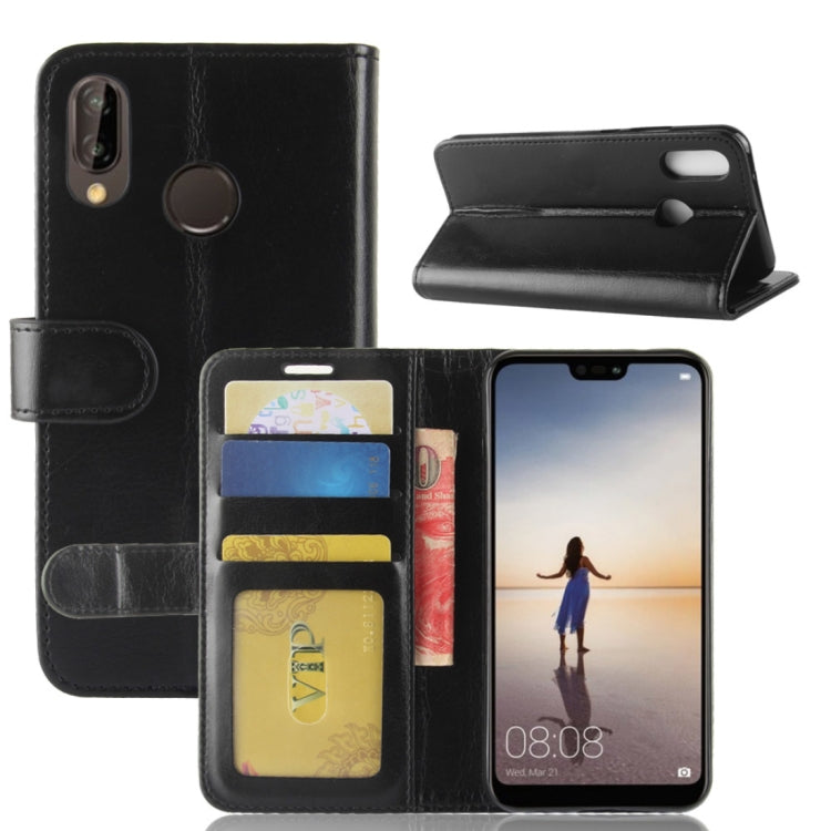 For Huawei  P20 Lite PU + TPU Crazy Horse Texture Horizontal Flip Leather Case with Wallet & Holder & Card Slots