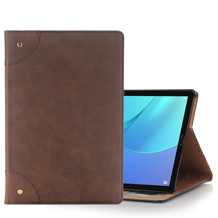 For Huawei MediaPad M5 10.8 inch Retro Style Horizontal Flip PU Leather Case with Holder & Wallet