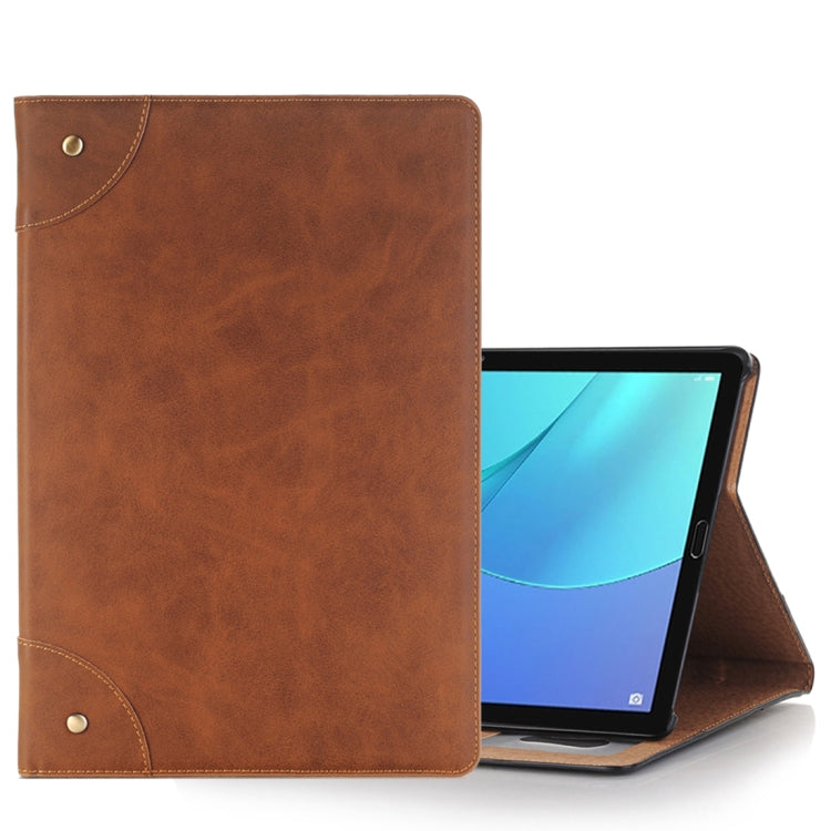 For Huawei MediaPad M5 10.8 inch Retro Style Horizontal Flip PU Leather Case with Holder & Wallet