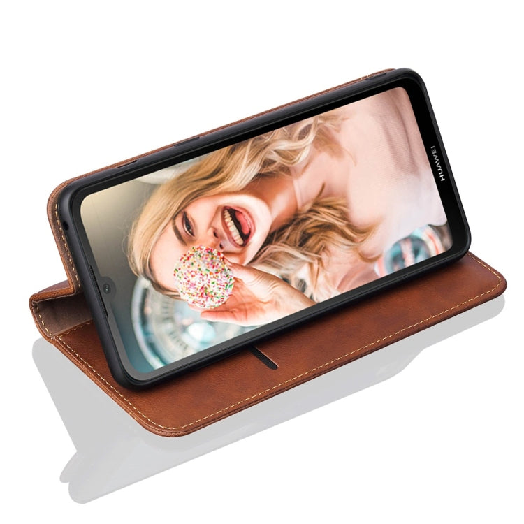 Casual Style Retro Crazy Horse Texture Horizontal Flip Leather Case for Huawei Y5 (2019) / Honor 8S, with Card Slots & Holder & Wallet