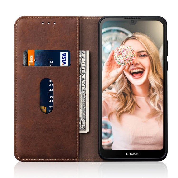 Casual Style Retro Crazy Horse Texture Horizontal Flip Leather Case for Huawei Y5 (2019) / Honor 8S, with Card Slots & Holder & Wallet