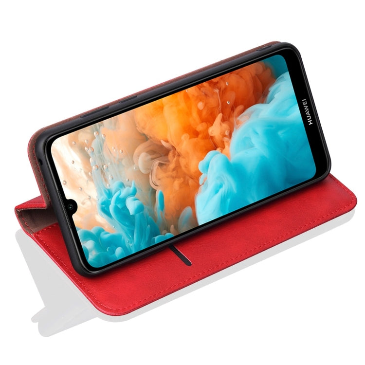 Casual Style Retro Crazy Horse Texture Horizontal Flip Leather Case for Huawei Y6 Pro / Enjoy 9e, with Card Slots & Holder & Wallet