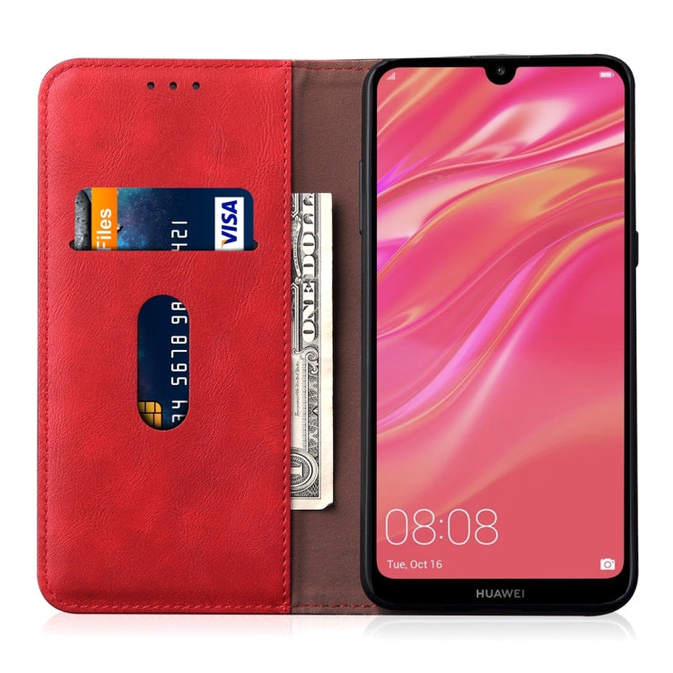 Casual Style Retro Crazy Horse Texture Horizontal Flip Leather Case for Huawei Y7 Pro (2019) / Enjoy 9, with Card Slots & Holder & Wallet