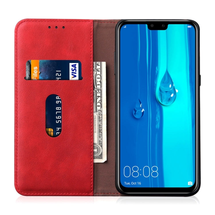 Casual Style Retro Crazy Horse Texture Horizontal Flip Leather Case for Huawei Y9 (2019) / Enjoy 9 Plus, with Card Slots & Holder & Wallet