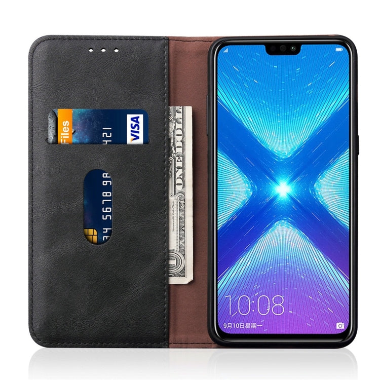 Casual Style Retro Crazy Horse Texture Horizontal Flip Leather Case for Huawei Honor 8X, with Card Slots & Holder & Wallet