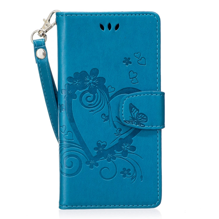 For Huawei P8 lite (2017) Pressed Flowers Butterfly Love Pattern Horizontal Flip Leather Case with Holder & Card Slots & Wallet & Lanyard