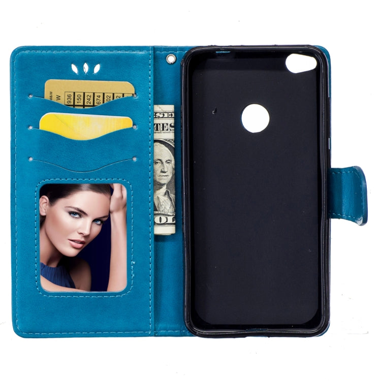 For Huawei P8 lite (2017) Pressed Flowers Butterfly Love Pattern Horizontal Flip Leather Case with Holder & Card Slots & Wallet & Lanyard