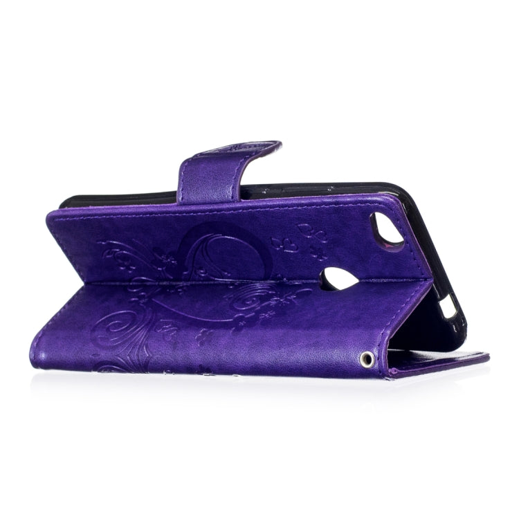 For Huawei P8 lite (2017) Pressed Flowers Butterfly Love Pattern Horizontal Flip Leather Case with Holder & Card Slots & Wallet & Lanyard