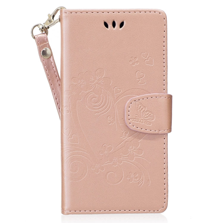 For Huawei P8 lite (2017) Pressed Flowers Butterfly Love Pattern Horizontal Flip Leather Case with Holder & Card Slots & Wallet & Lanyard