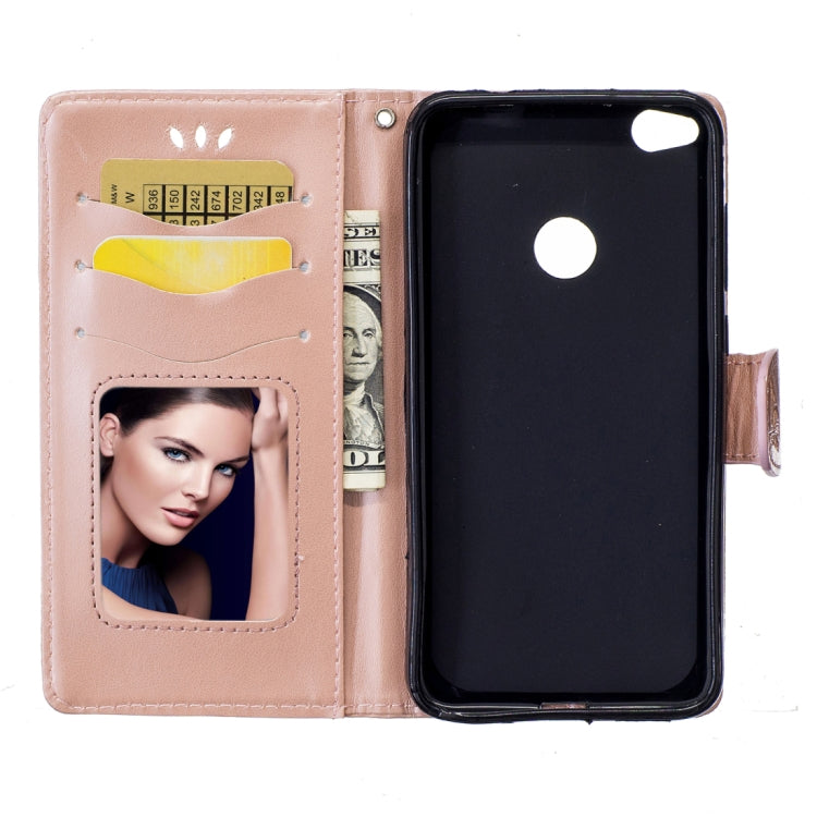 For Huawei P8 lite (2017) Pressed Flowers Butterfly Love Pattern Horizontal Flip Leather Case with Holder & Card Slots & Wallet & Lanyard