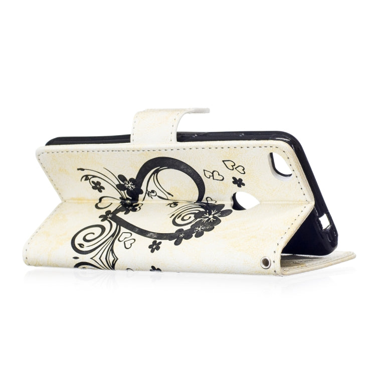 For Huawei P8 lite (2017) Pressed Flowers Butterfly Love Pattern Horizontal Flip Leather Case with Holder & Card Slots & Wallet & Lanyard