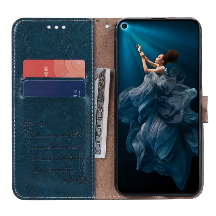 Business Style Oil Wax Texture Horizontal Flip Leather Case for Huawei Honor 20, with Holder & Card Slots & Wallet