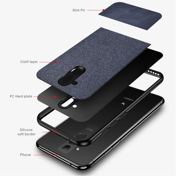 Shockproof Splicing PU + Cloth Protective Case for Huawei Mate 20 Lite