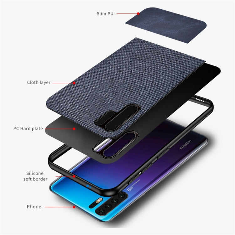 Shockproof Splicing PU + Cloth Protective Case for Huawei P30 Pro