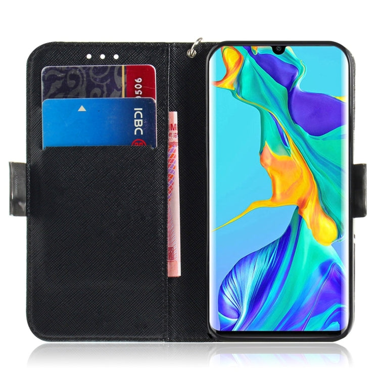 Peacock Wreath Pattern 3D Coloured Drawing Horizontal Flip Leather Case for Huawei P30 Pro, with Holder & Card Slots & Wallet