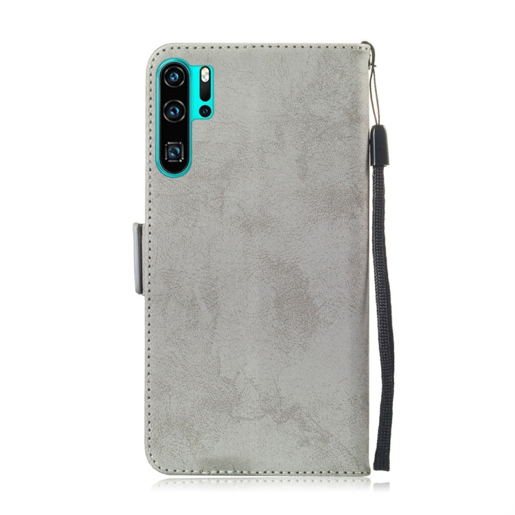 Retro Style Horizontal Flip Leather Case for Huawei P30 Pro, with Holder & Card Slots & Wallet (Grey)