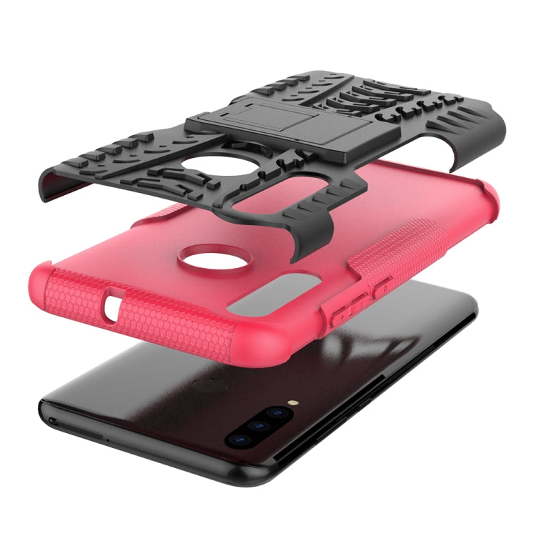 Tire Texture TPU+PC Shockproof Case for Huawei P Smart+ 2019, with Holder